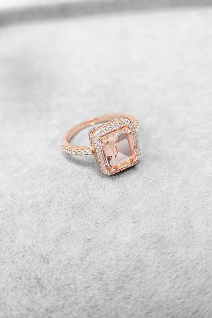 Pink Swarovski Stone Silver Ring