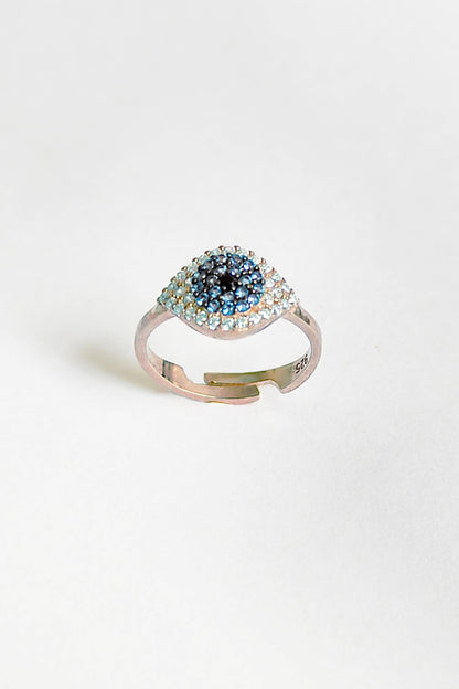 Aquamarine Stone Silver Joint Ring