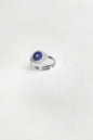 Navy Blue Stone Silver Joint Ring
