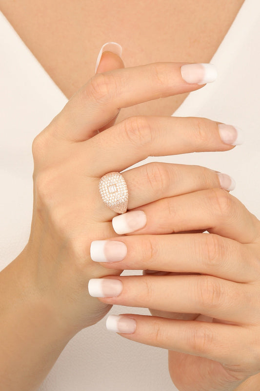 Baguette Stone Silver Ring