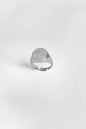 White Stone Knight Silver Ring