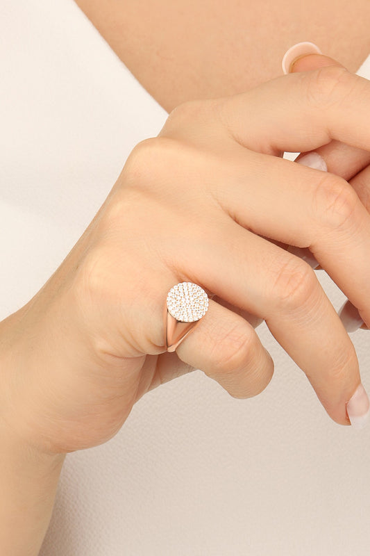 White Stone Knight Silver Ring