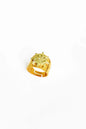 White Baguette Stone Thick Sun Silver Ring