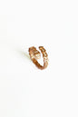 White Stone Silver Snake Ring, adjustable snake ring