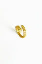 White Stone Silver Snake Ring, adjustable snake ring