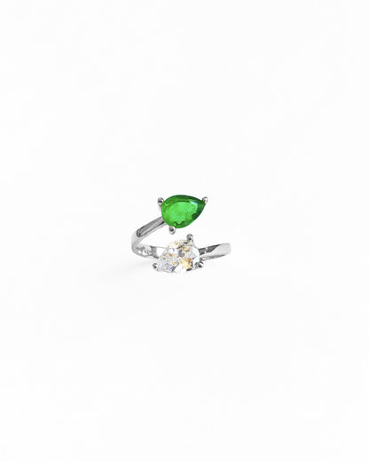 Baguette curved band Emerald rings Gold ring jacket Stackable rings, paraiba tourmaline