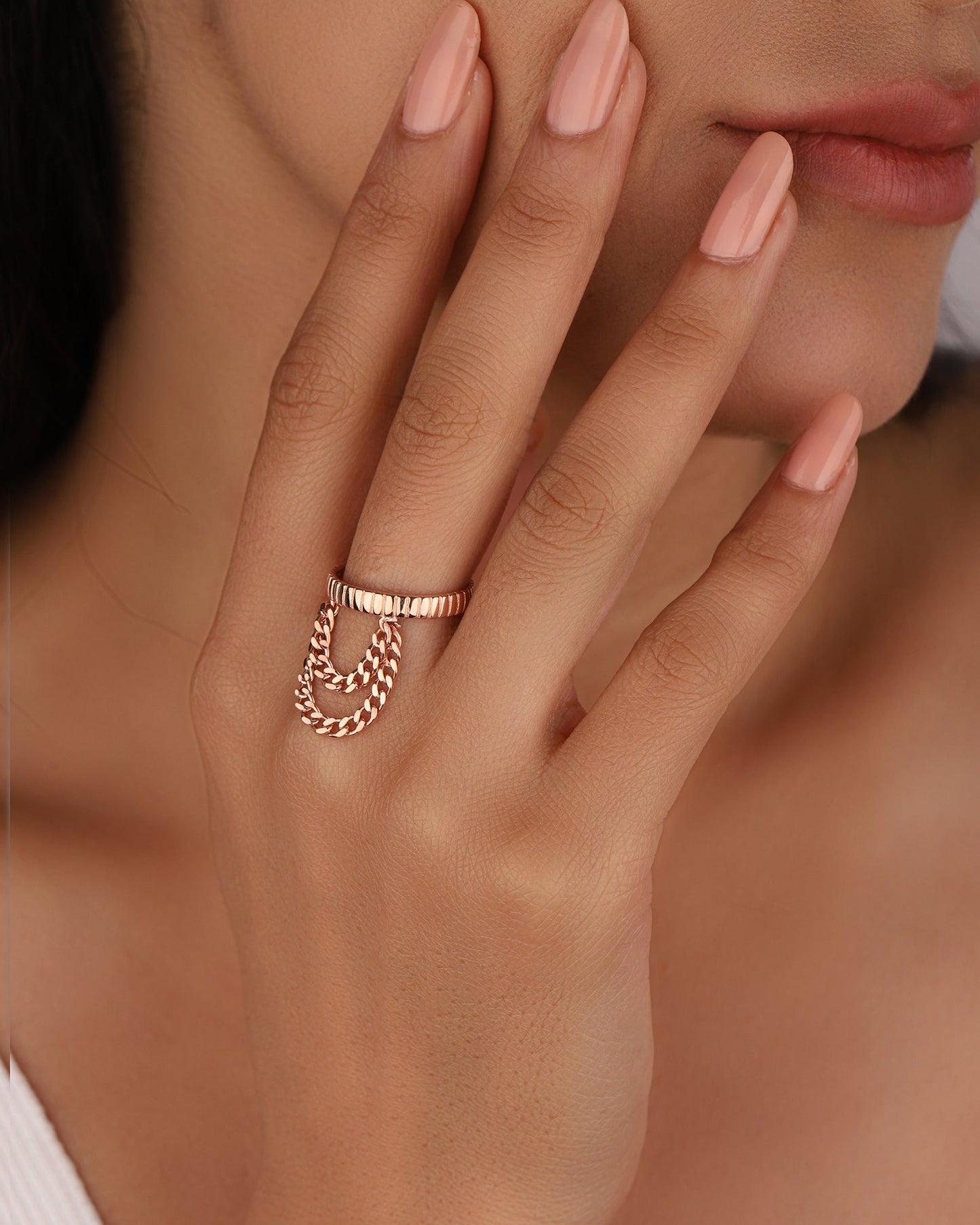 Dangle Chain Ring, Adjustable Ring, Vintage Dangle Chain Ring, Punk Finger Rings