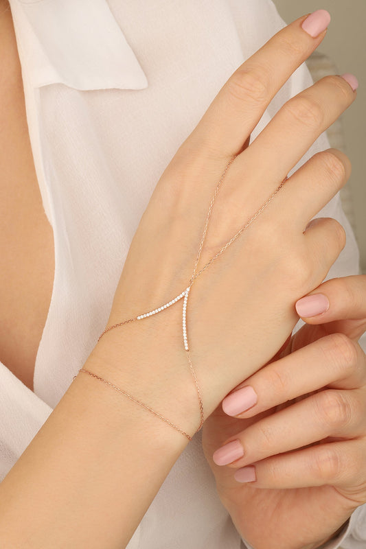 White Stone Silver Sahmeran Bracelet
