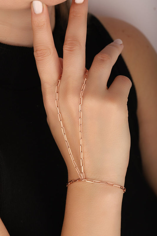 Stoneless Silver Chain Sahmeran Bracelet, Sterling silver slave bracelet jewelry
