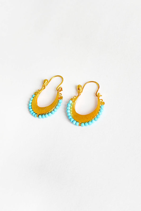Big Basket Silver Earrings Turquoise